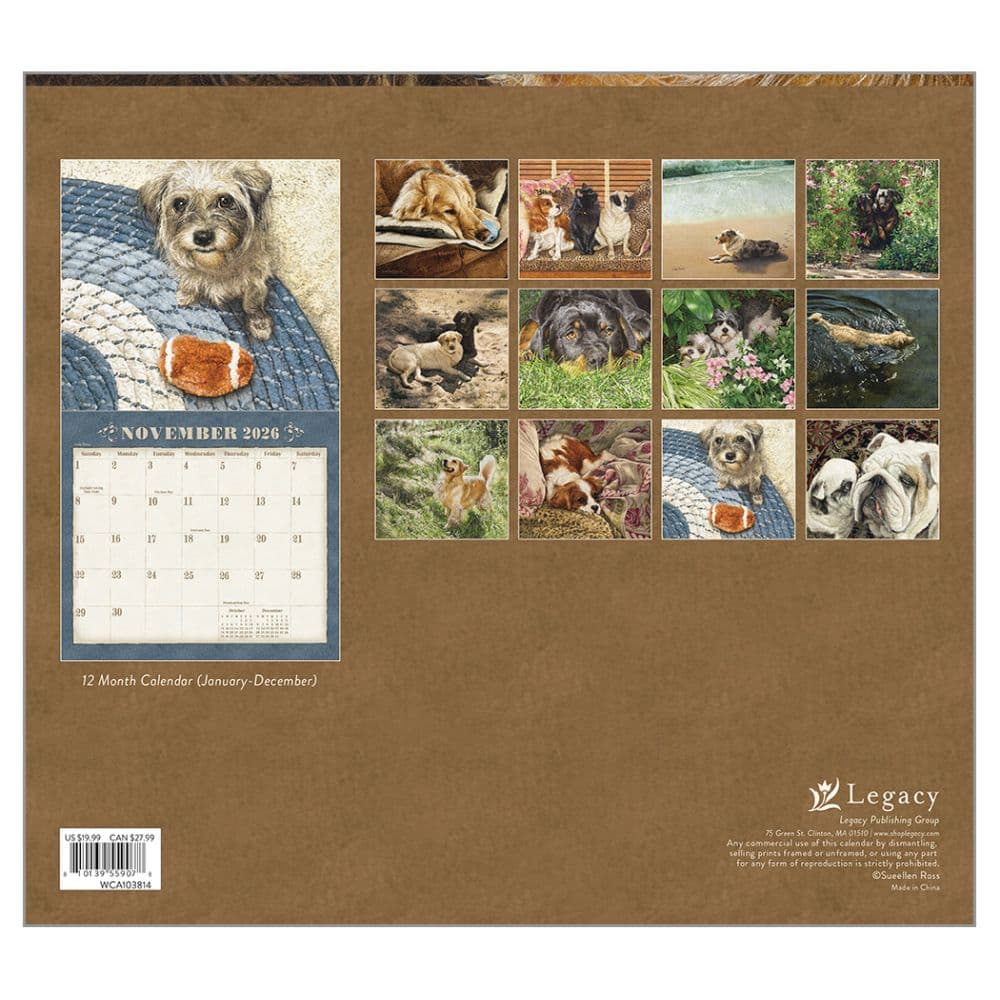 Dogs We Love by Sueellen Ross 2026 Wall Calendar First Alternate Image