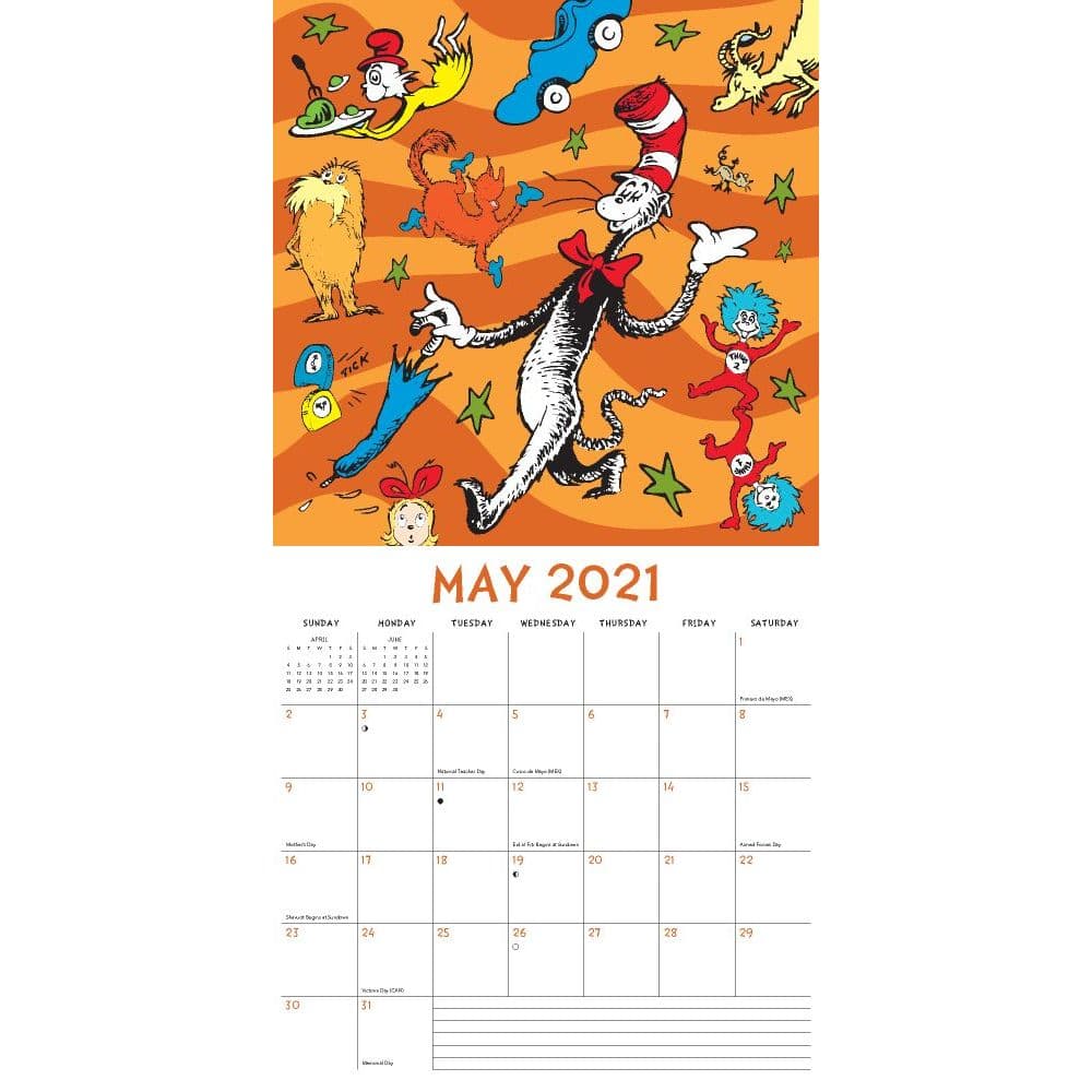 Dr Seuss 21 Wall Calendar Calendars Com