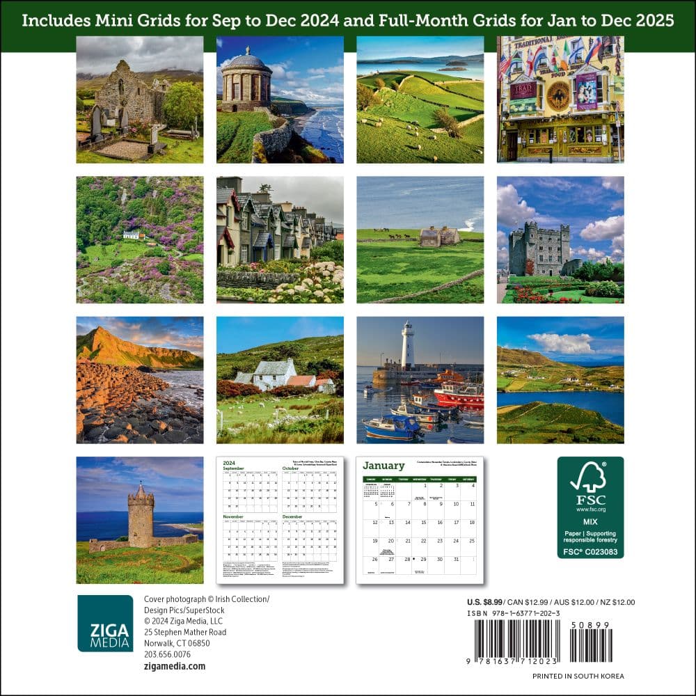 Ireland 2025 Mini Wall Calendar First Alternate Image width="1000" height="1000"