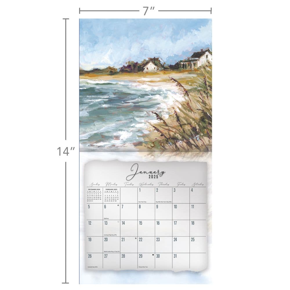 Coastal Shores by Susan Winget 2025 Mini Wall Calendar