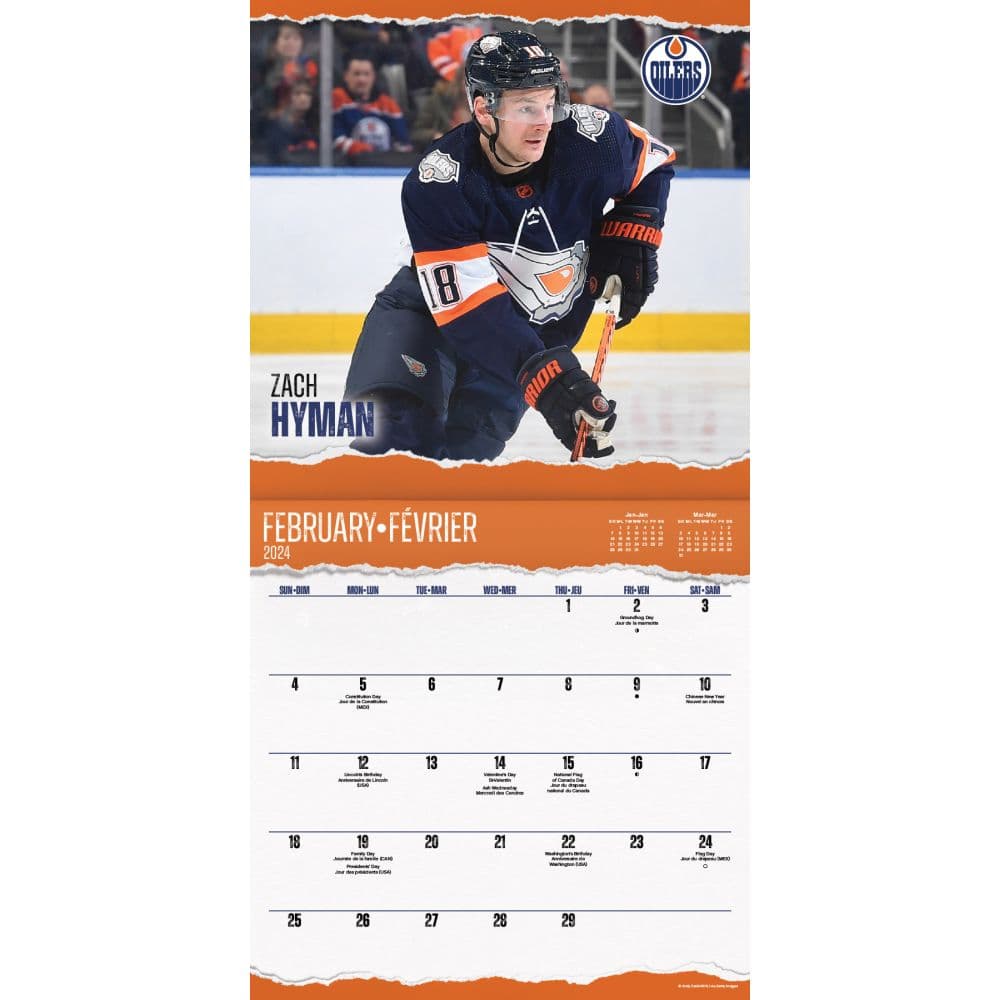 NHL Edmonton Oilers 2024 Wall Calendar Alt3