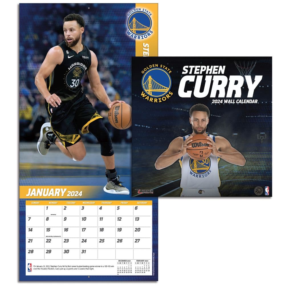 Stephen Curry 2024 Mini Wall Calendar