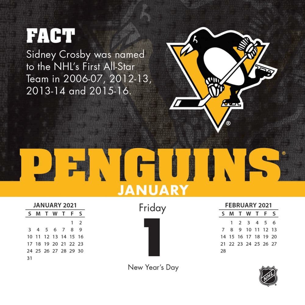 Pittsburgh Penguins Desk Calendar Calendars com