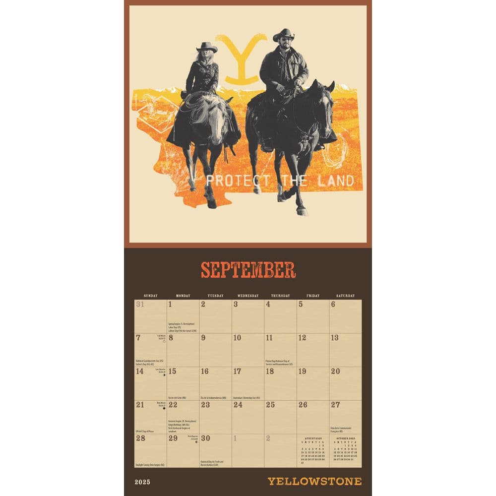 Yellowstone TV 2025 Mini Wall Calendar Alt3