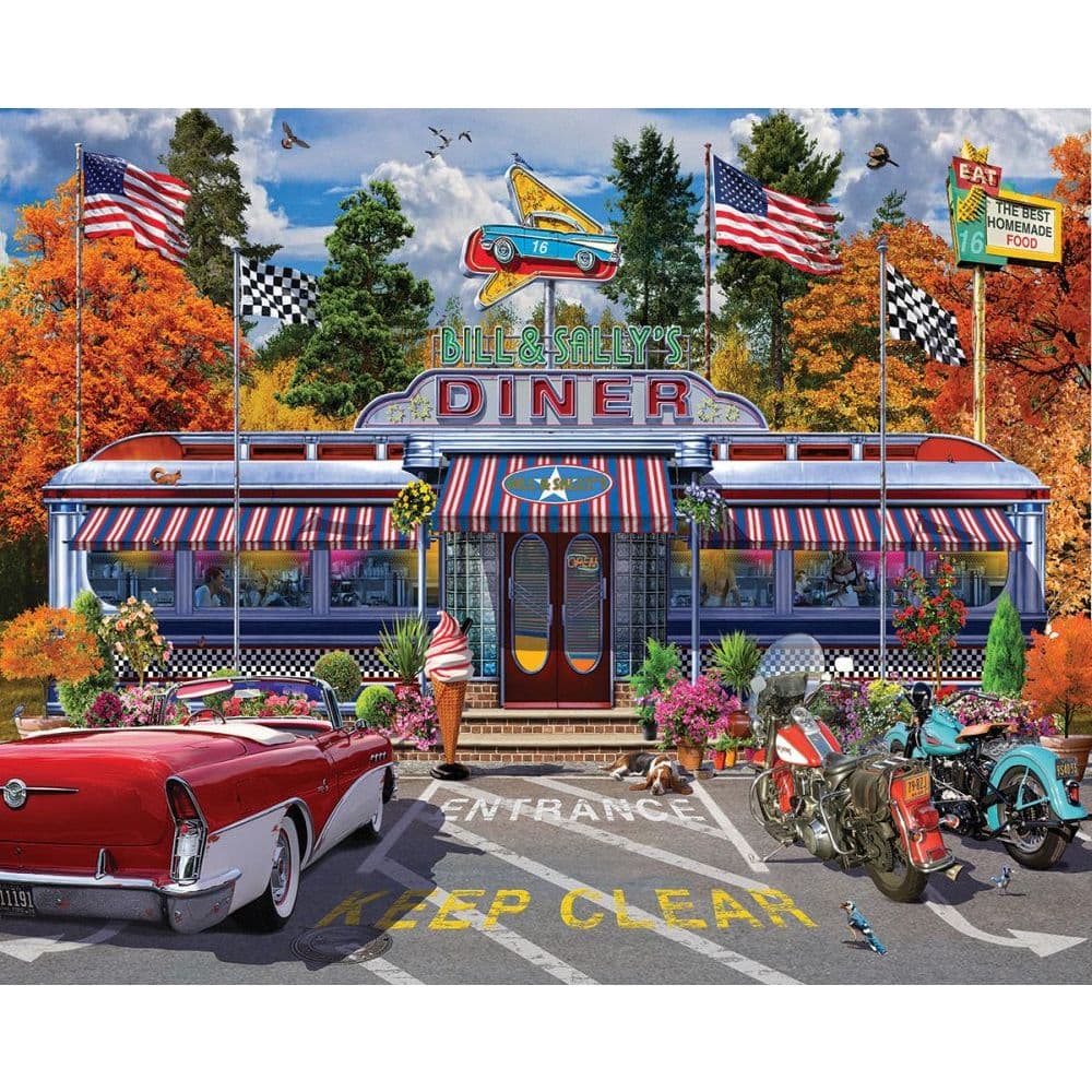 White Mountain Puzzles Bill and Sallys Diner 1000 Piece Puzzle