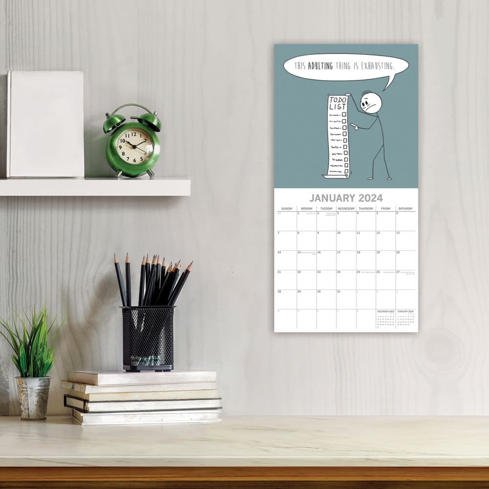 Scary Reality of Adulting 2024 Wall Calendar Fourth Alternate Image width=&quot;1000&quot; height=&quot;1000&quot;