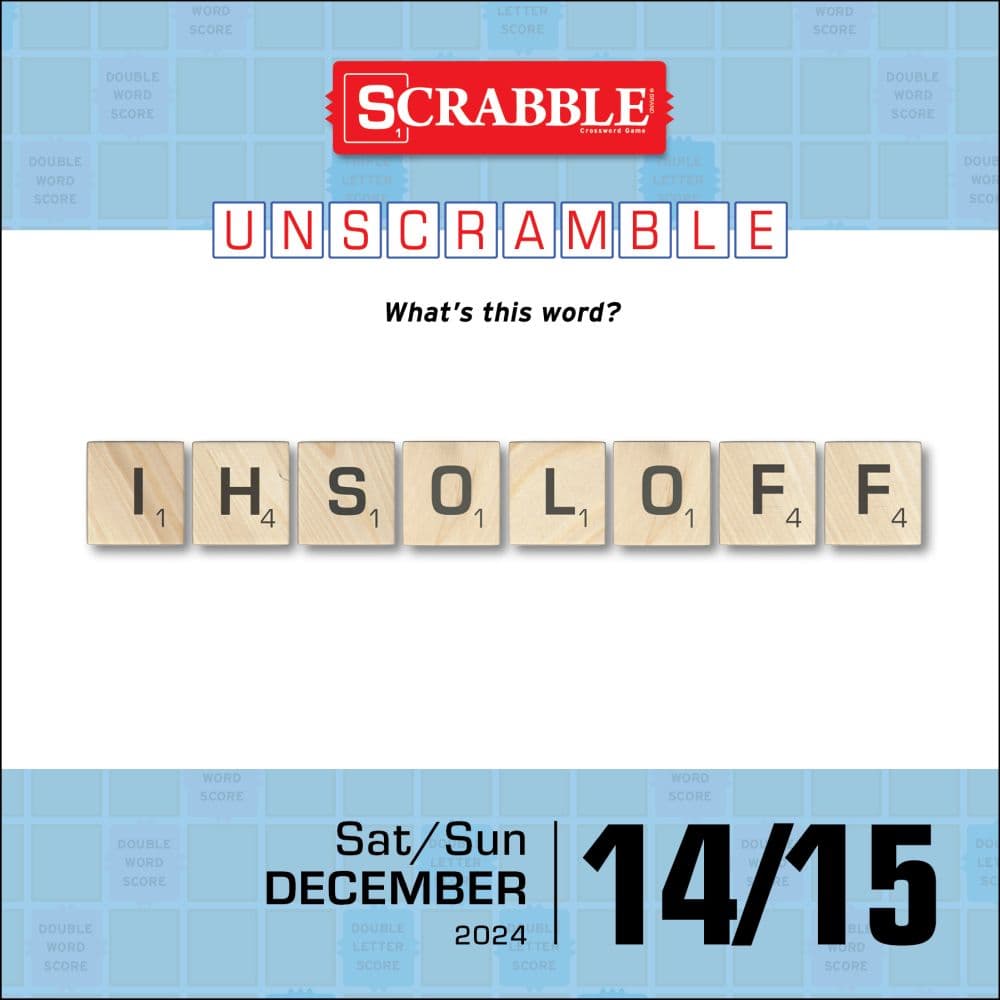 Scrabble 2024 Desk Calendar December