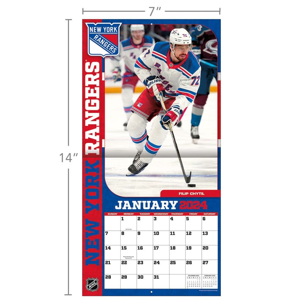 New York Rangers 2024 Mini Wall Calendar