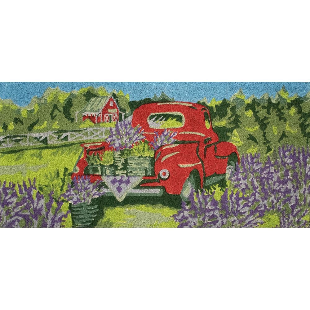 Lavender Truck Large Coir Doormat by Susan Winget Main Image