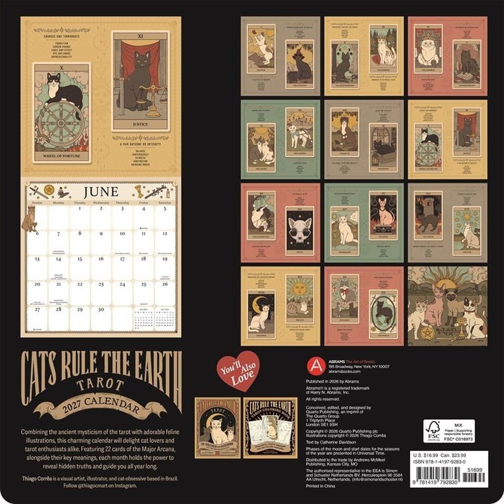 Cats Rule the Earth Tarot 2027 Wall Calendar First Alternate Image