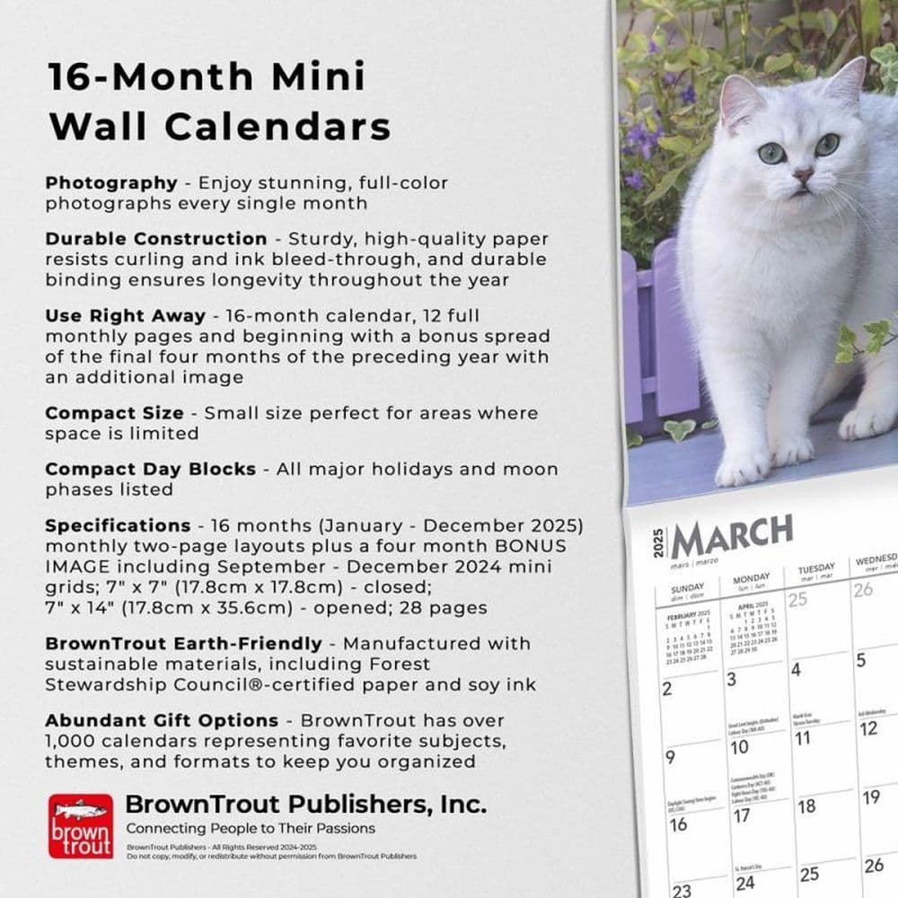 Cat Lovers 2025 Mini Wall Calendar Fifth Alternate Image