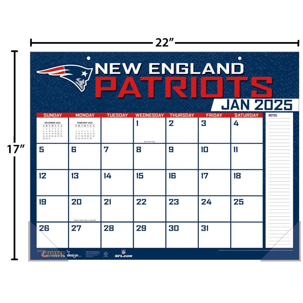 NFL New England Patriots 2025 Desk Pad Fourth Alternate Image