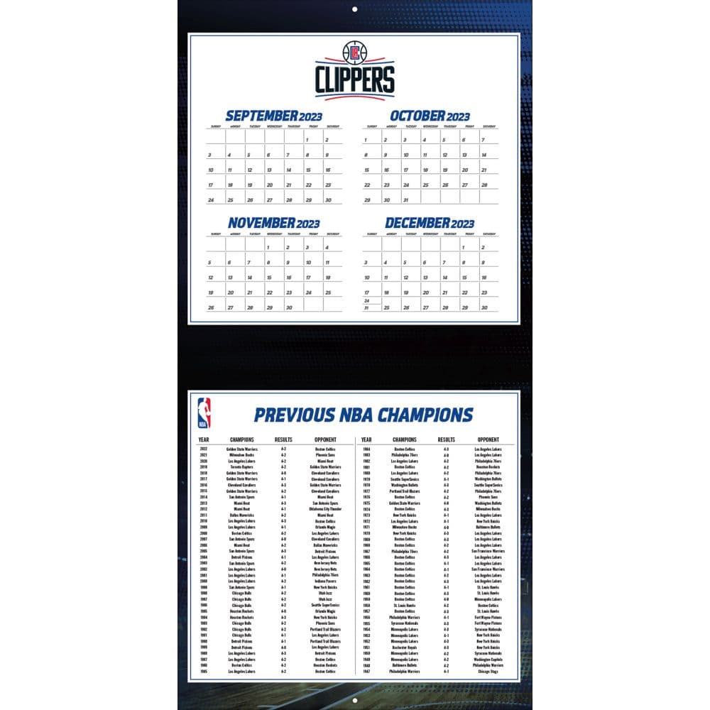 Los Angeles Clippers 2024 Wall Calendar