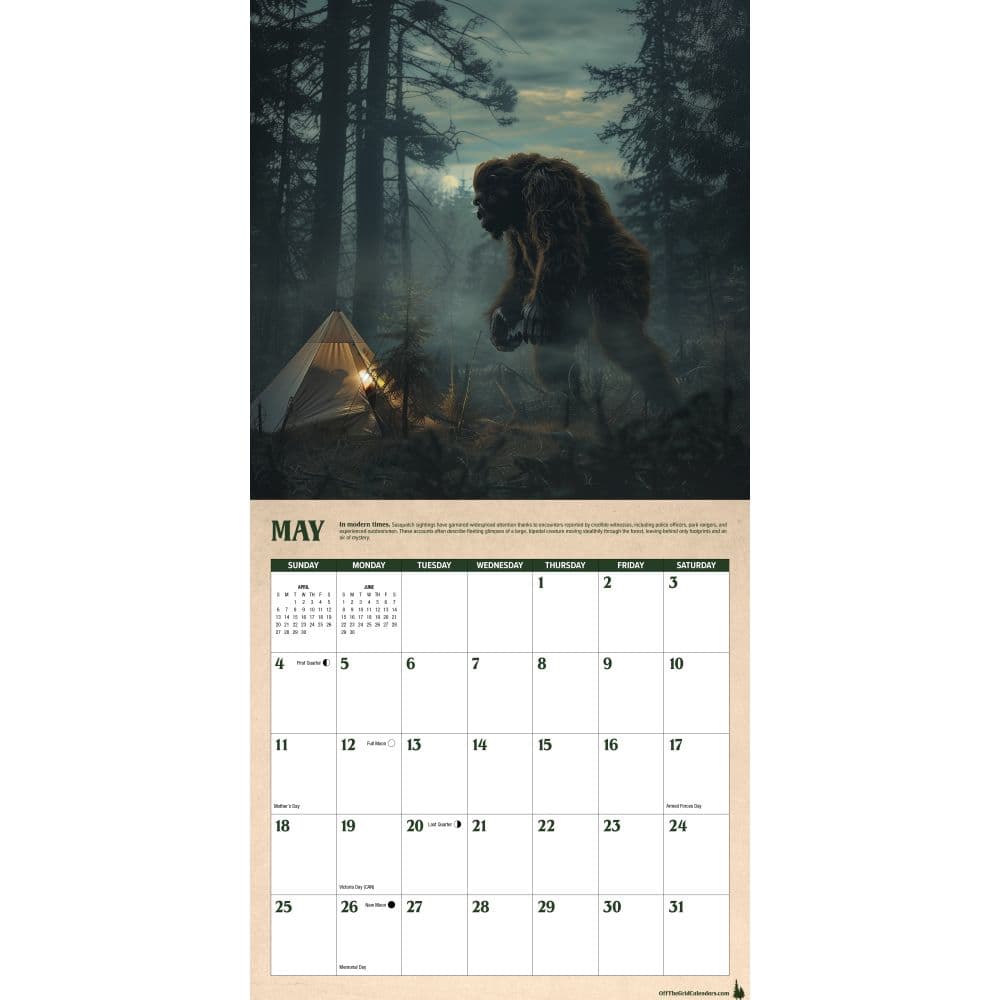 Legends of Bigfoot 2025 Wall Calendar Alt2