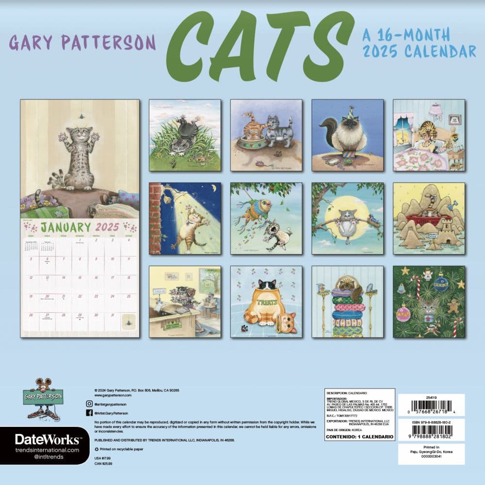 Gary Patterson Cats 2025 Wall Calendar First Alternate Image width=&quot;1000&quot; height=&quot;1000&quot;