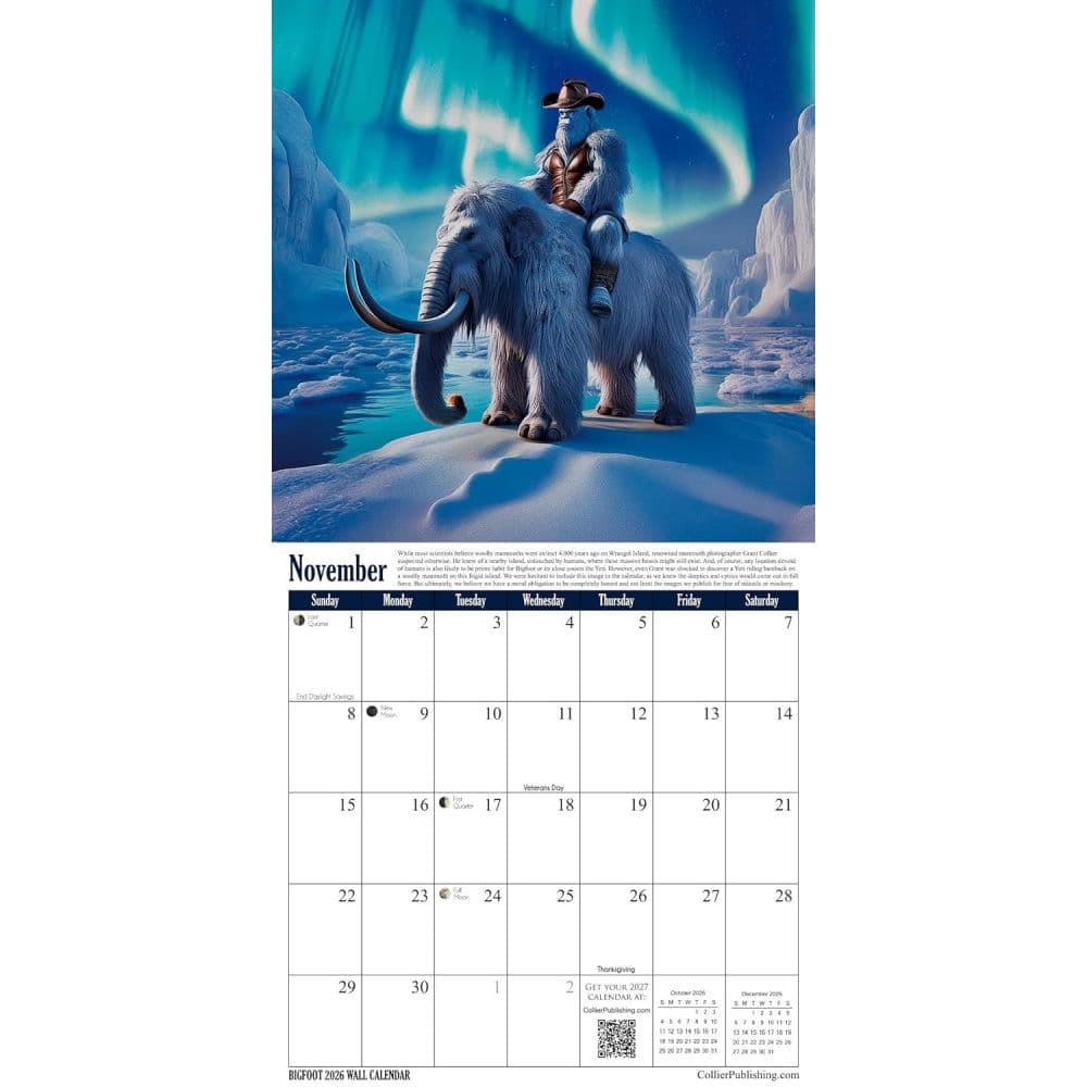 Bigfoot 2026 Wall Calendar Seventh Alternate Image