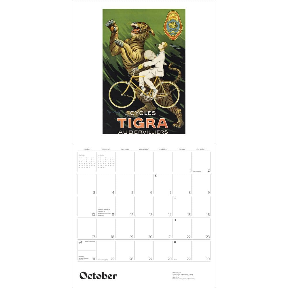 Bicycles Vintage Posters 2027 Wall Calendar Fourth Alternate Image
