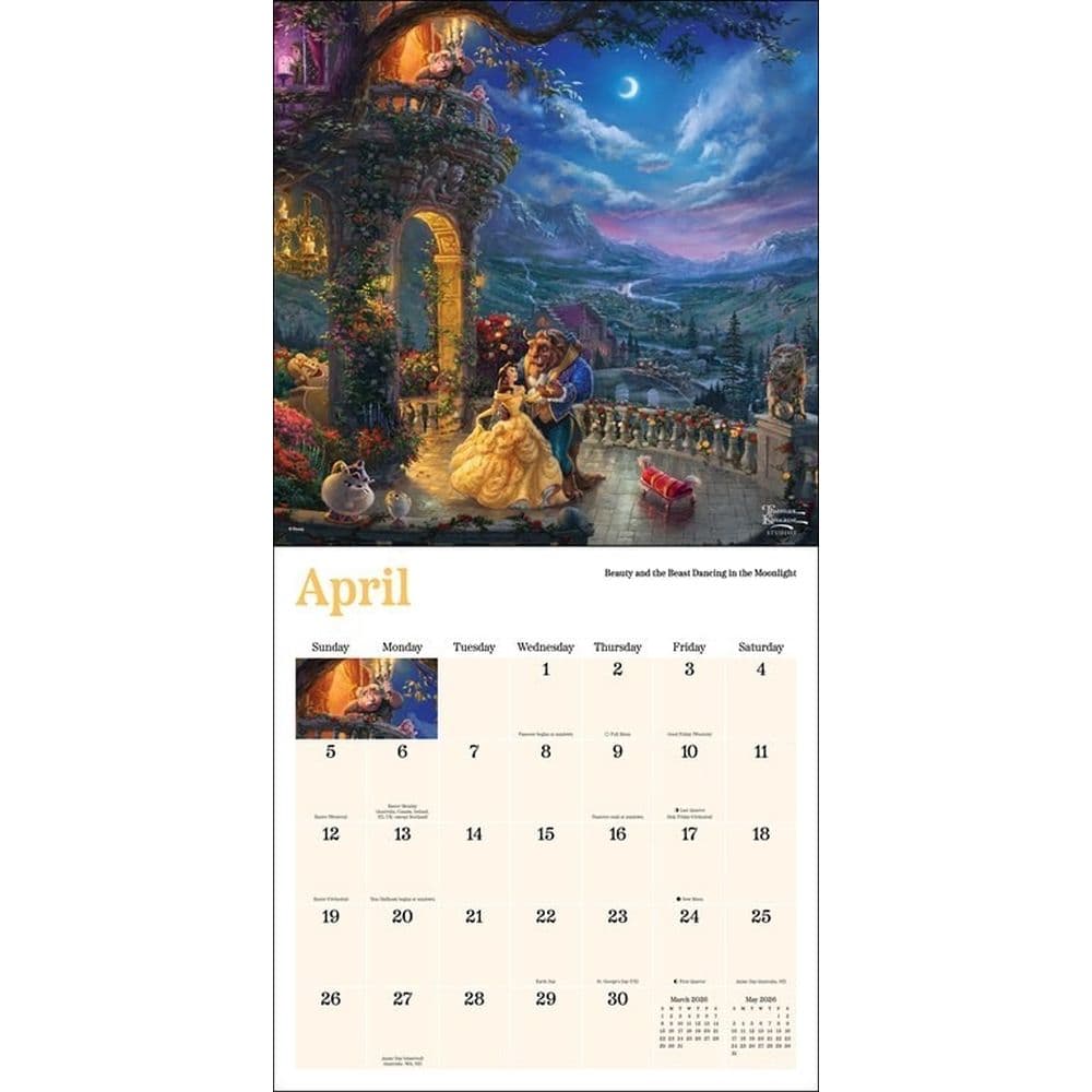 Thomas Kinkade Disney Collection 2026 Wall Calendar Second Alternate Image