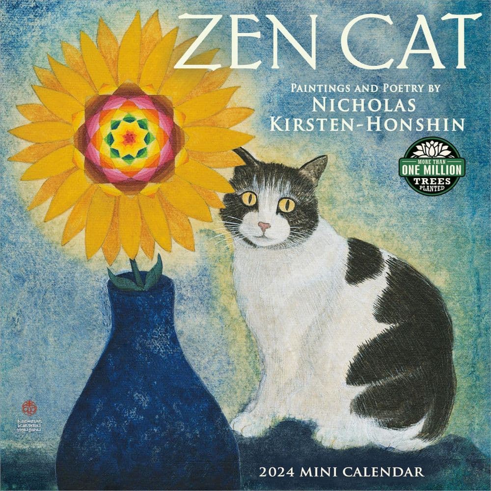 Zen Cat 2024 Mini Wall Calendar