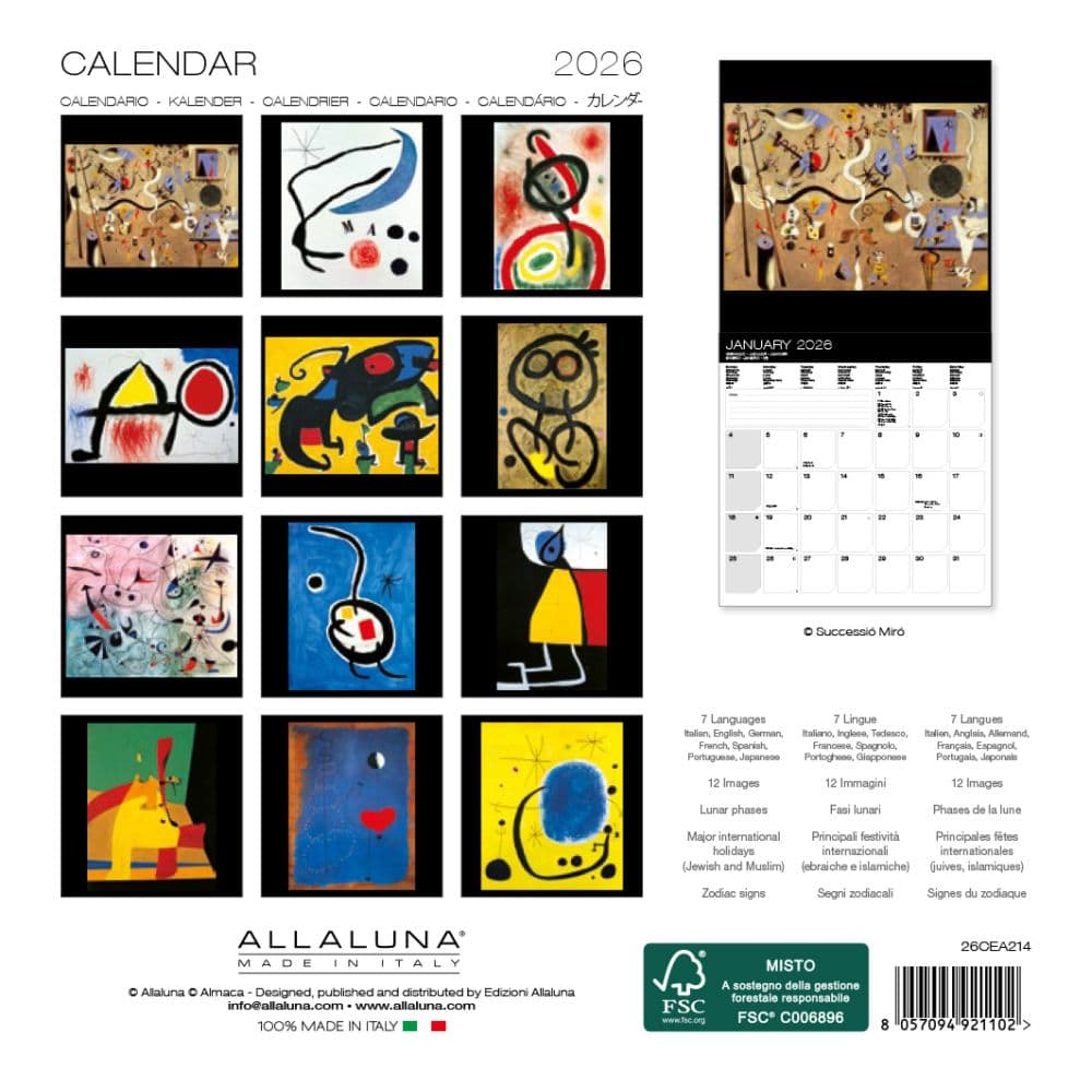 Miro 2026 Mini Wall Calendar First Alternate Image