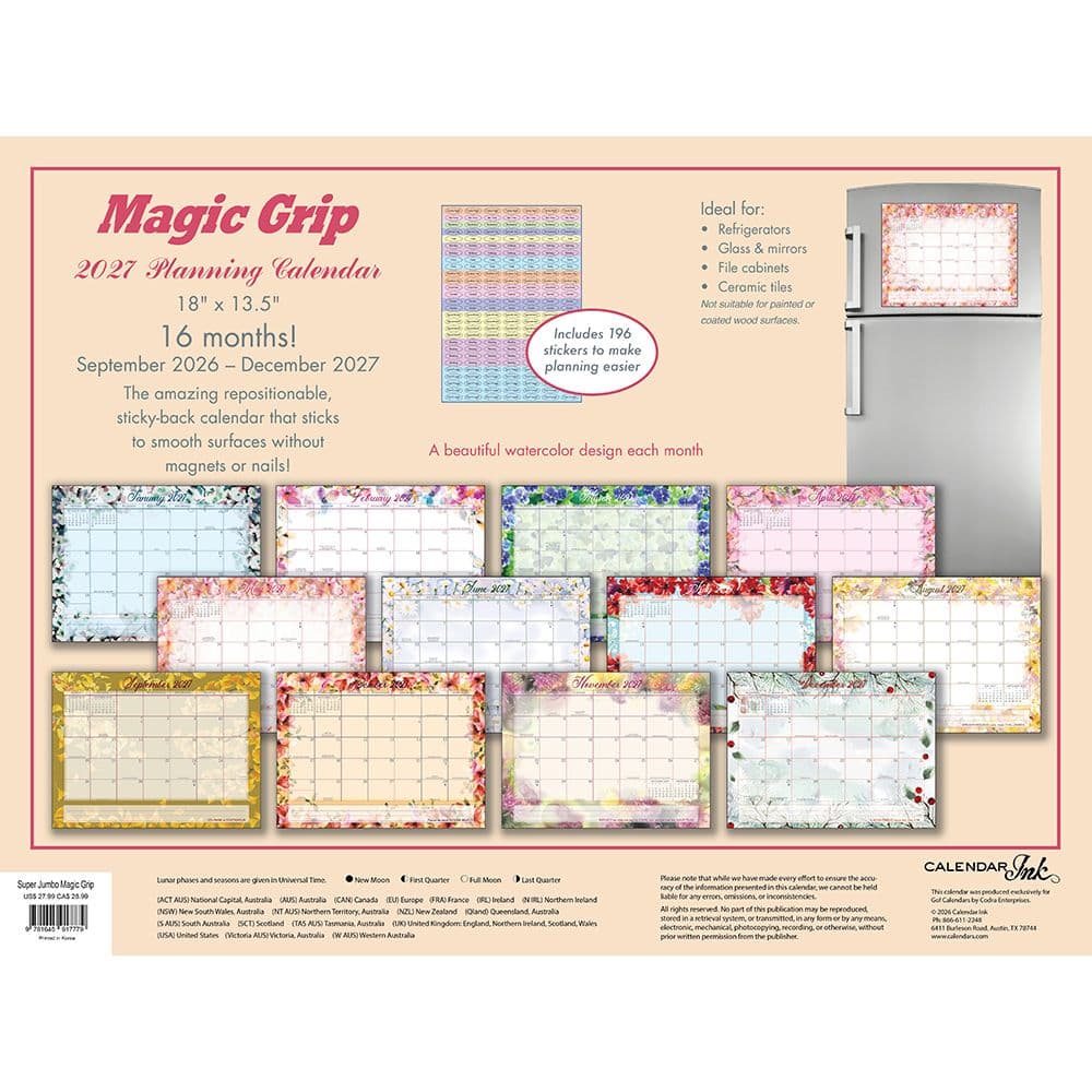 Super Jumbo Magic Grip 2027 Wall Calendar First Alternate Image