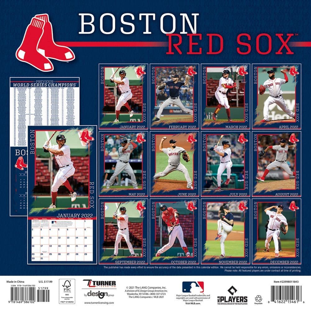 Redsox 2022 Schedule Boston Red Sox 2022 Wall Calendar - Calendars.com