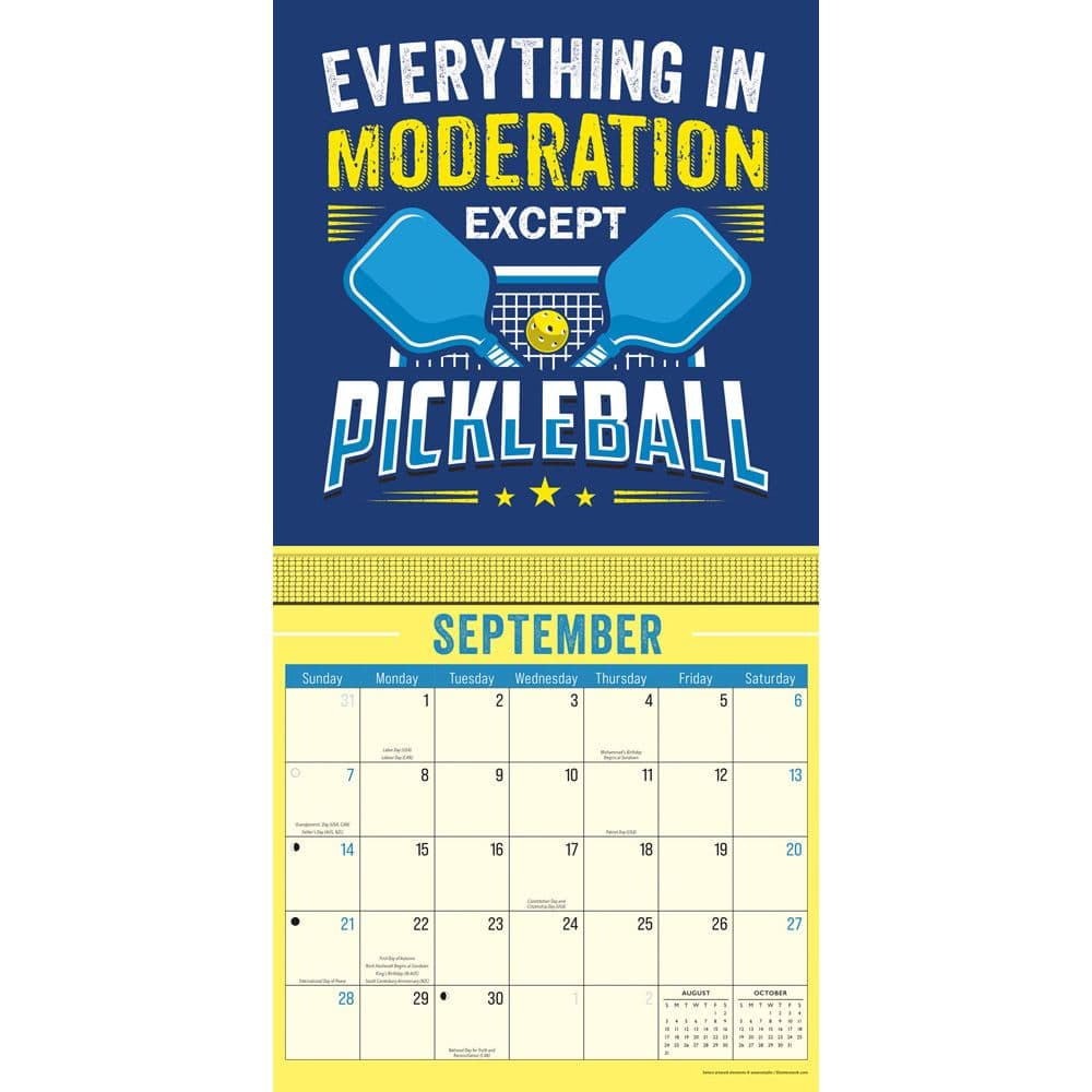 Pickleball 2025 Wall Calendar Fourth Alternate Image width=&quot;1000&quot; height=&quot;1000&quot;