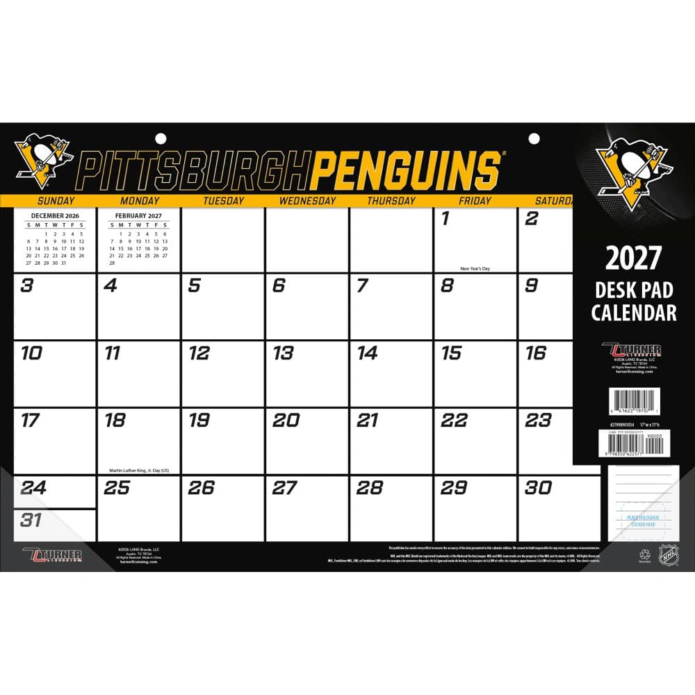 image NHL Pittsburgh Penguins Small 2027 Desk Pad