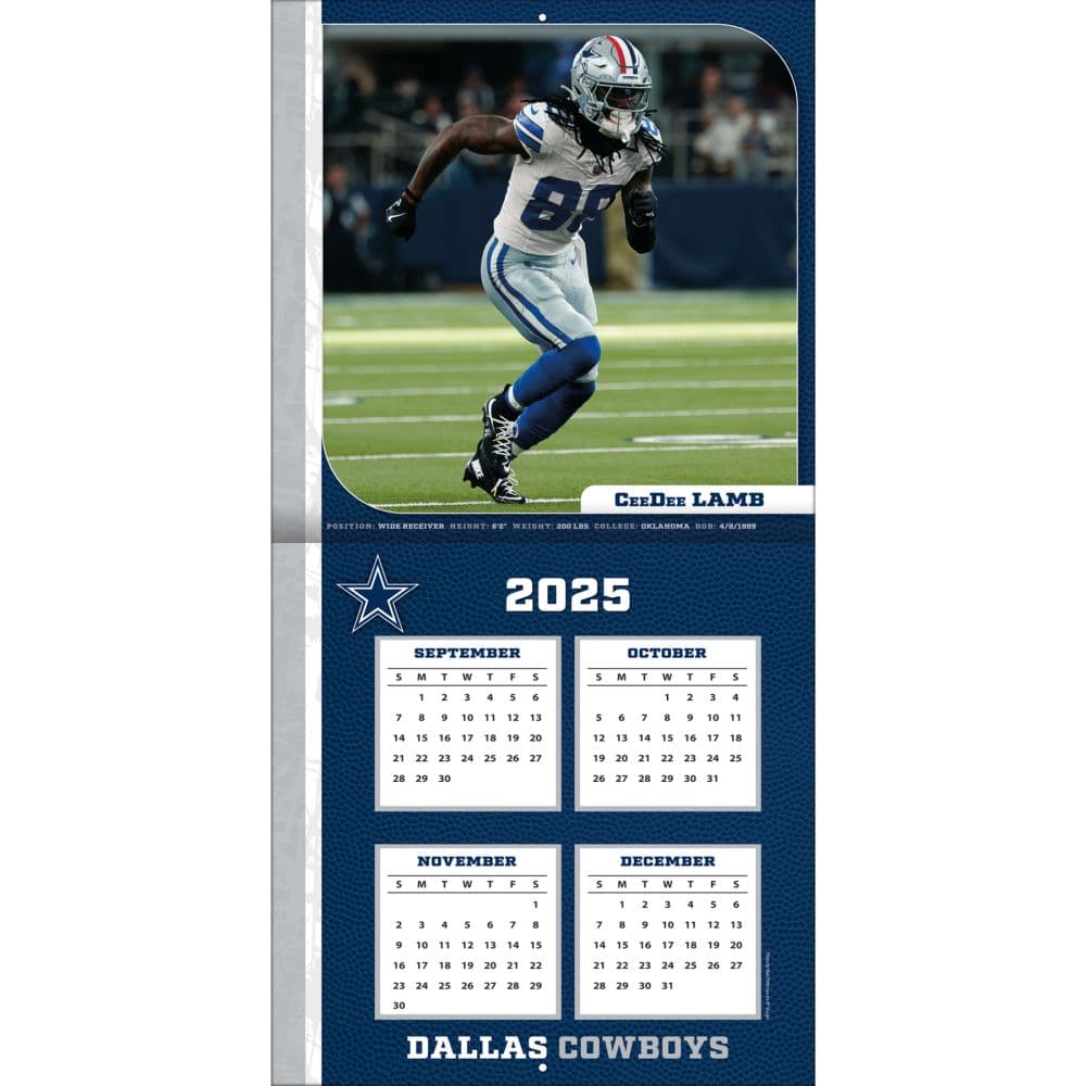 NFL Dallas Cowboys CeeDee Lamb 2026 Wall Calendar Second Alternate Image