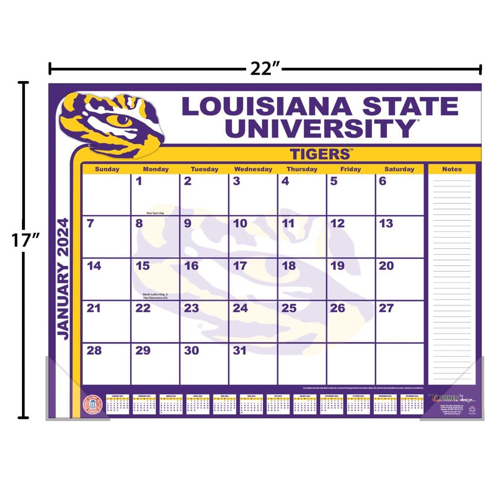 LSU Tigers 2024 Desk Pad Fourth Alternate Image width=&quot;1000&quot; height=&quot;1000&quot;
