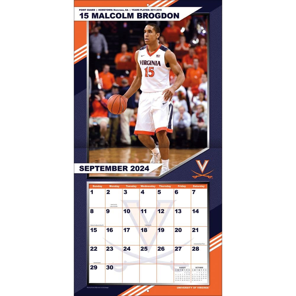 COL Virginia Cavaliers 2025 Wall Calendar First Alternate Image