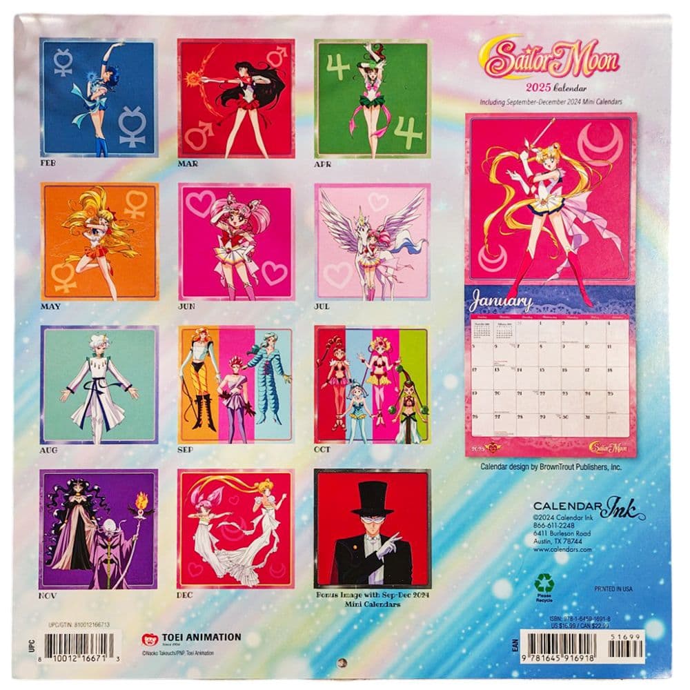 Sailor Moon 2025 Wall Calendar First Alternate Image