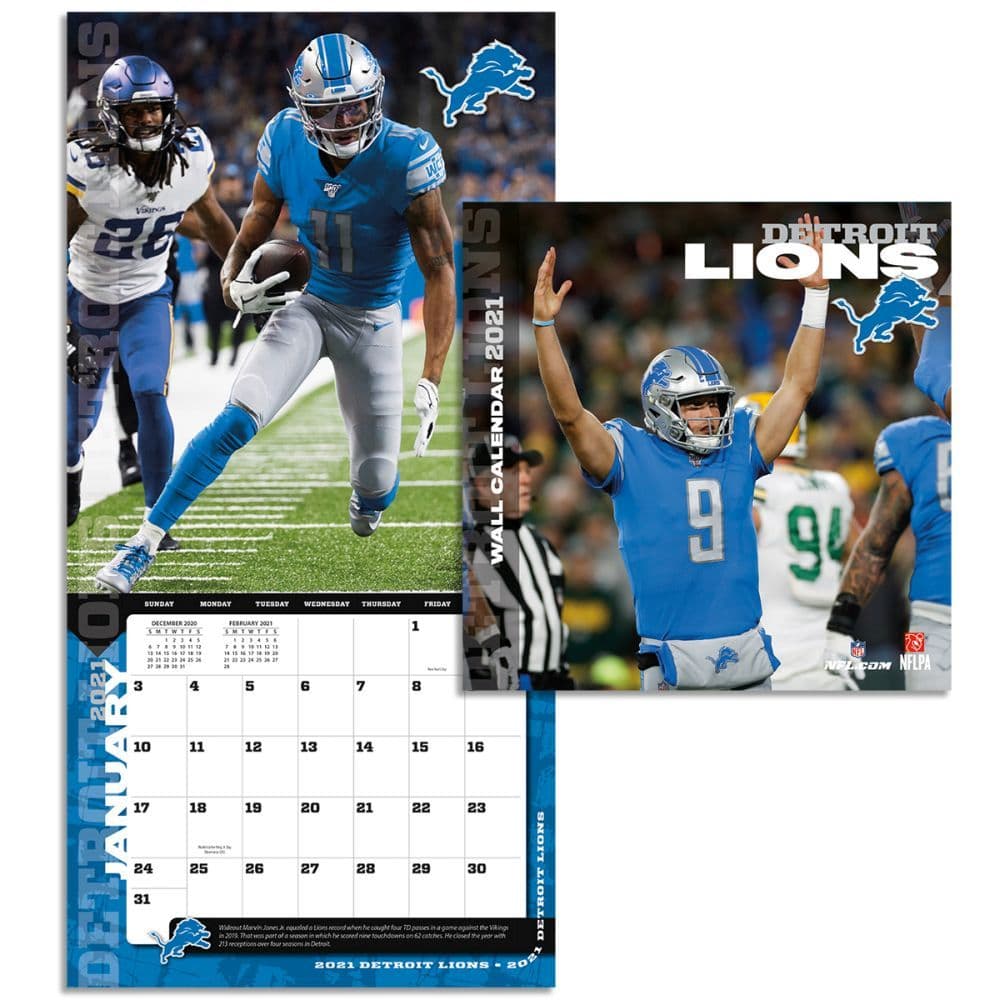 Detroit Lions Mini Wall Calendar