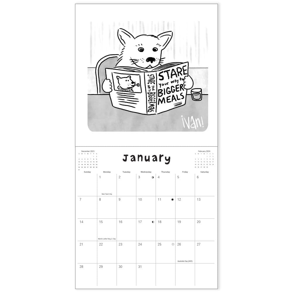 Dogs Cartoons 2024 Wall Calendar