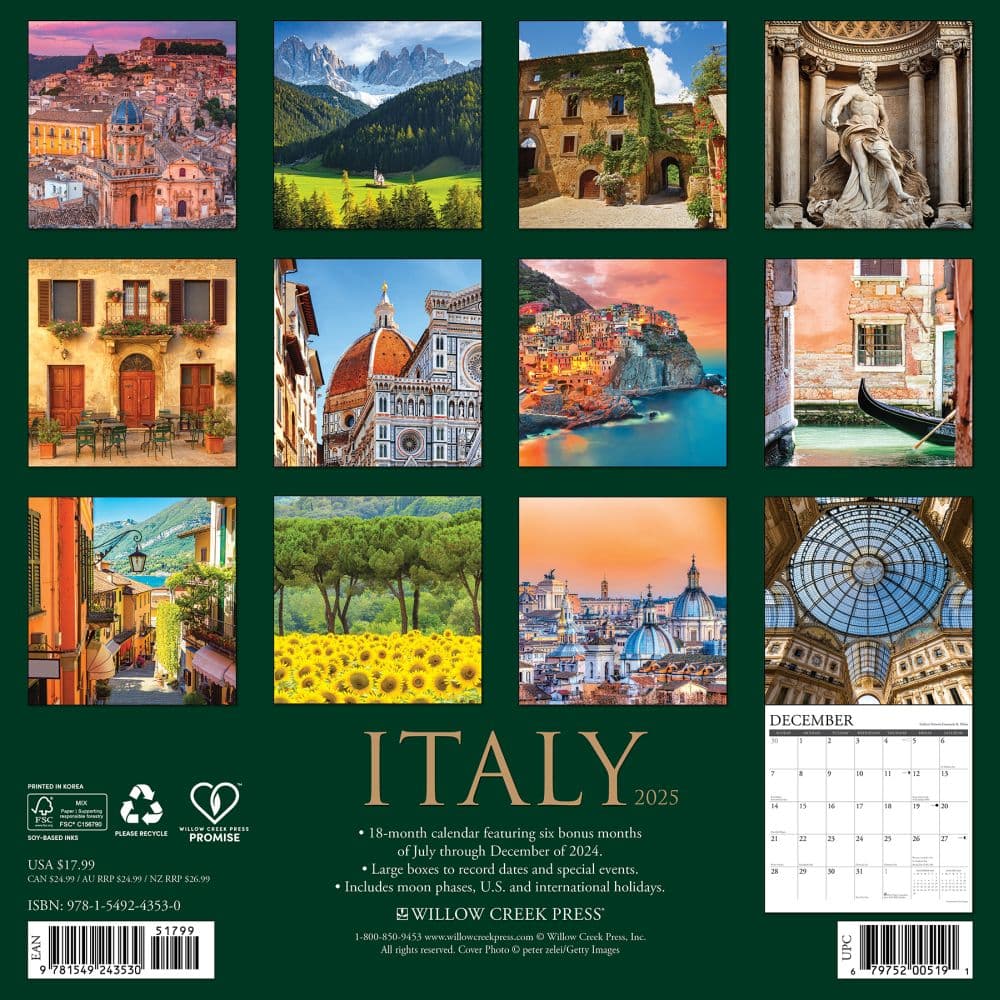 Italy 2025 Wall Calendar First Alternate Image width=&quot;1000&quot; height=&quot;1000&quot;