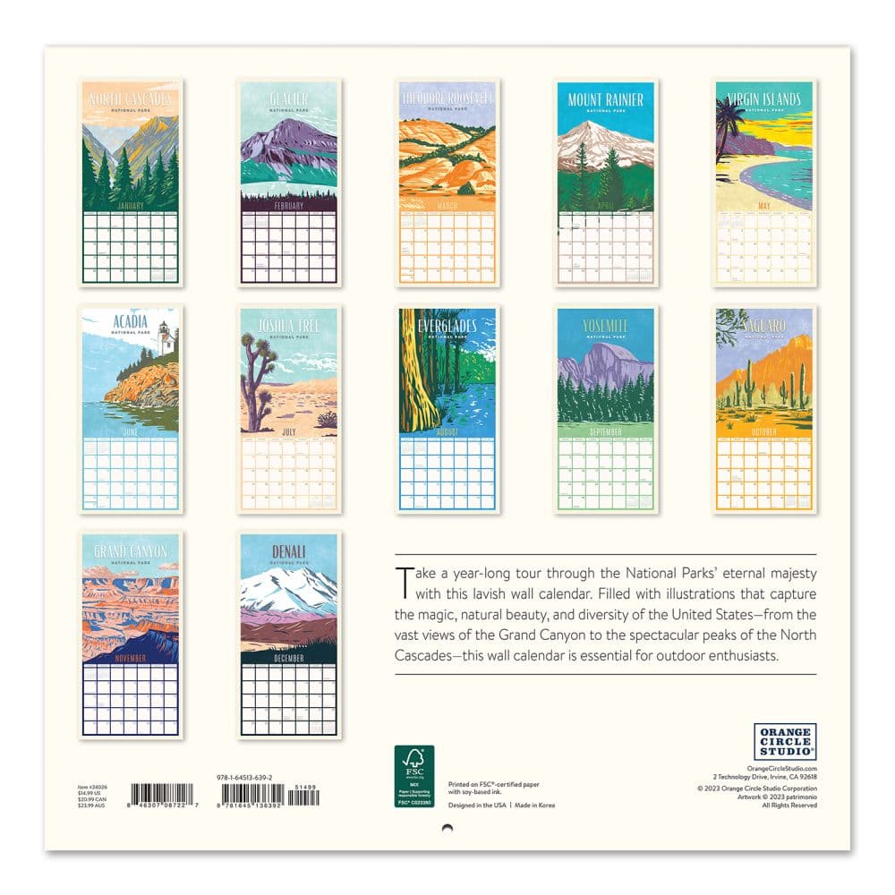 National Parks 2024 Wall Calendar