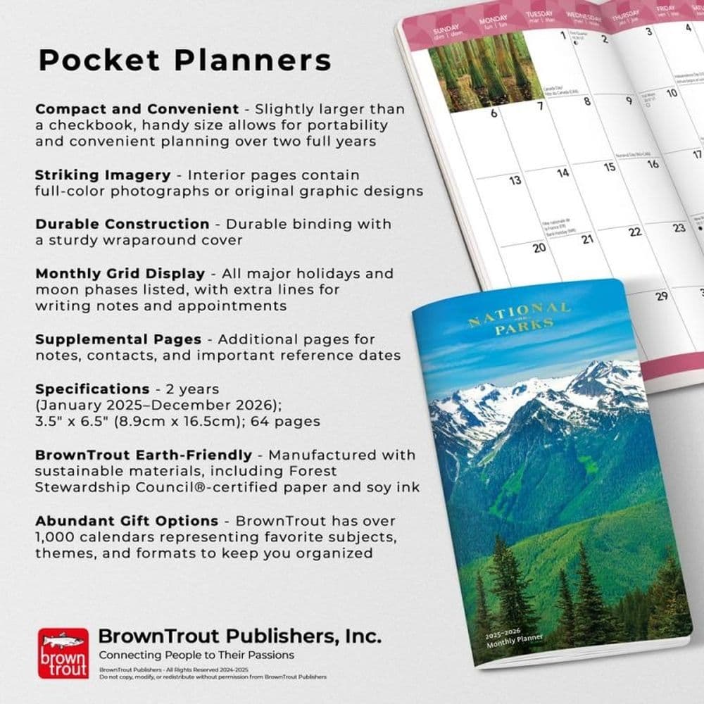 National Parks 2 Year 2025 Pocket Planner Seventh Alternate Image