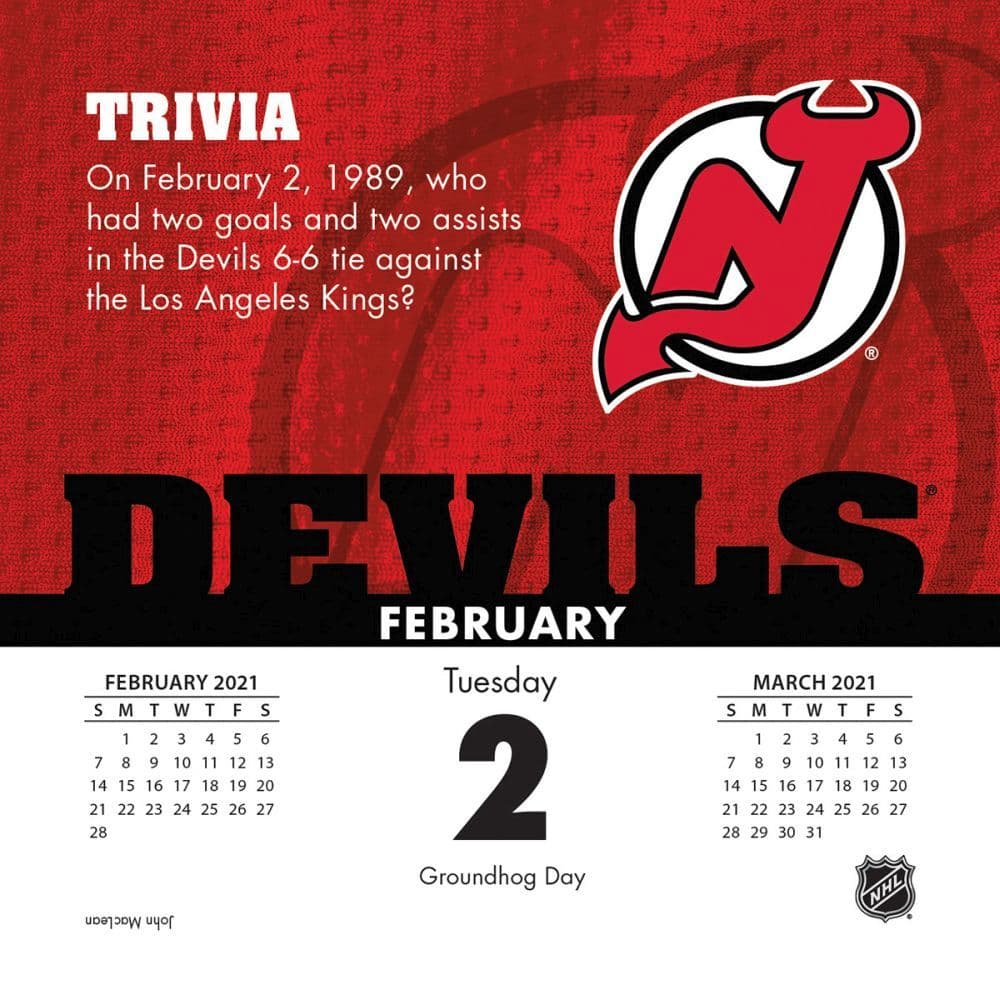 New Jersey Devils Desk Calendar