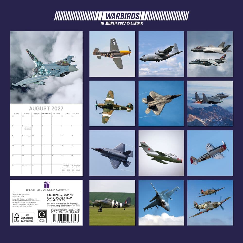 Warbirds 2027 Wall Calendar First Alternate Image