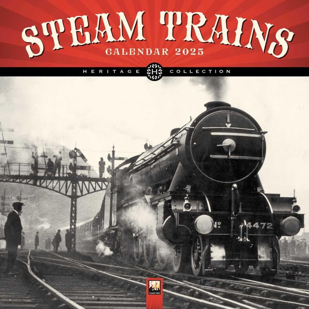 Steam Trains Heritage 2025 Wall Calendar