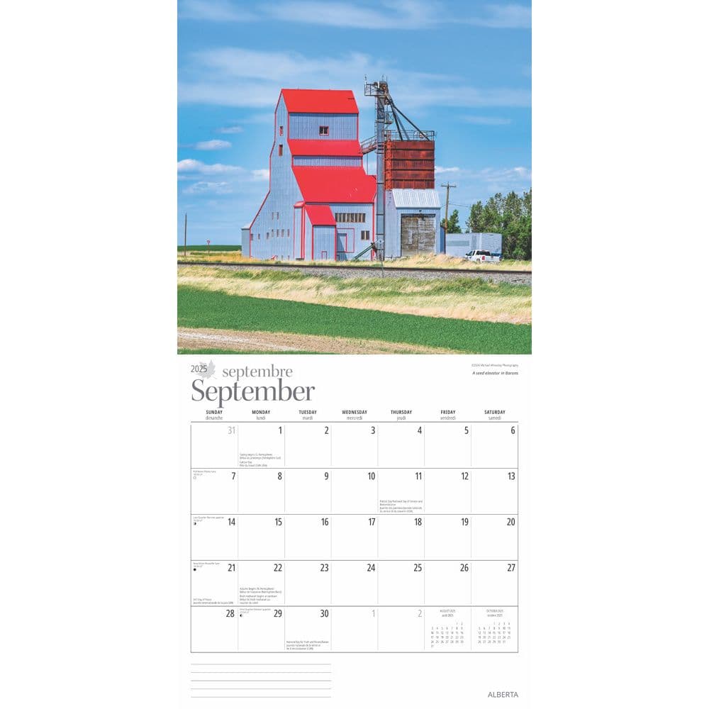 Alberta 2025 Wall Calendar interior