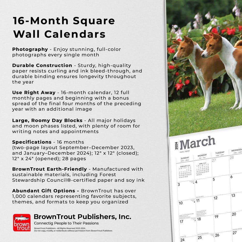 Basenjis 2024 Wall Calendar Fourth Alternate Image width=&quot;1000&quot; height=&quot;1000&quot;