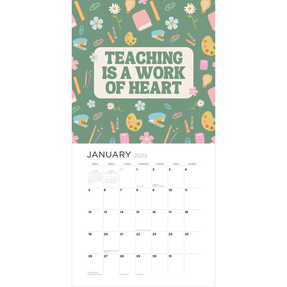 Teaching is a Work of Heart 2025 Wall Calendar First Alternate Image width="1000" height="1000"