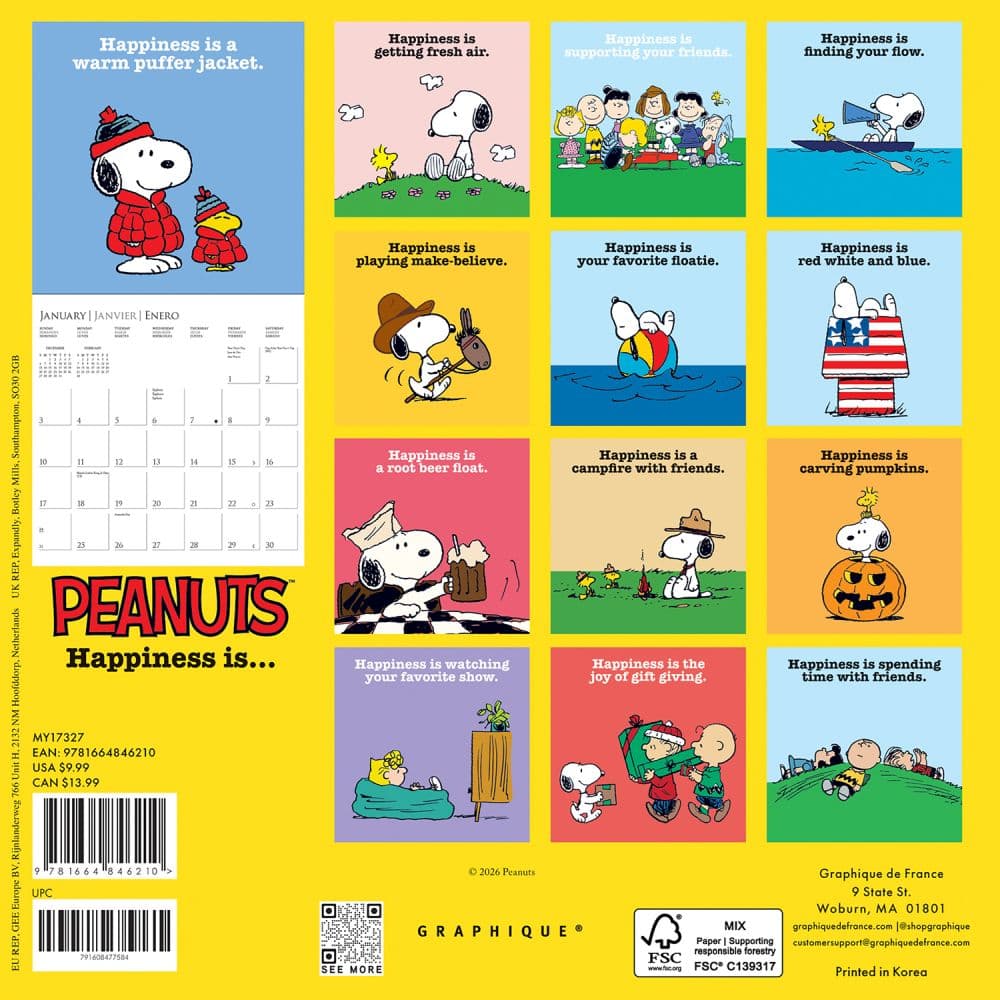 Peanuts Happiness Is 2027 Wall Calendar First Alternate Image