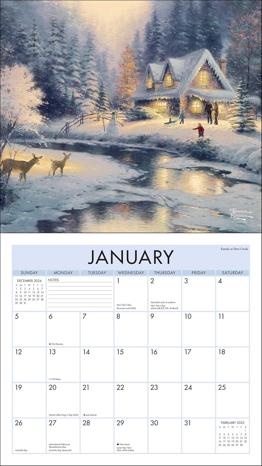 Kinkade Painter of Light 2025 Wall Calendar  January Image width=&quot;1000&quot; height=&quot;1000&quot;
