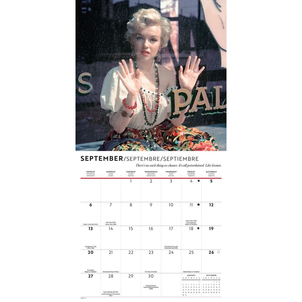 Marilyn Monroe Black and White 2026 Mini Wall Calendar Fourth Alternate Image