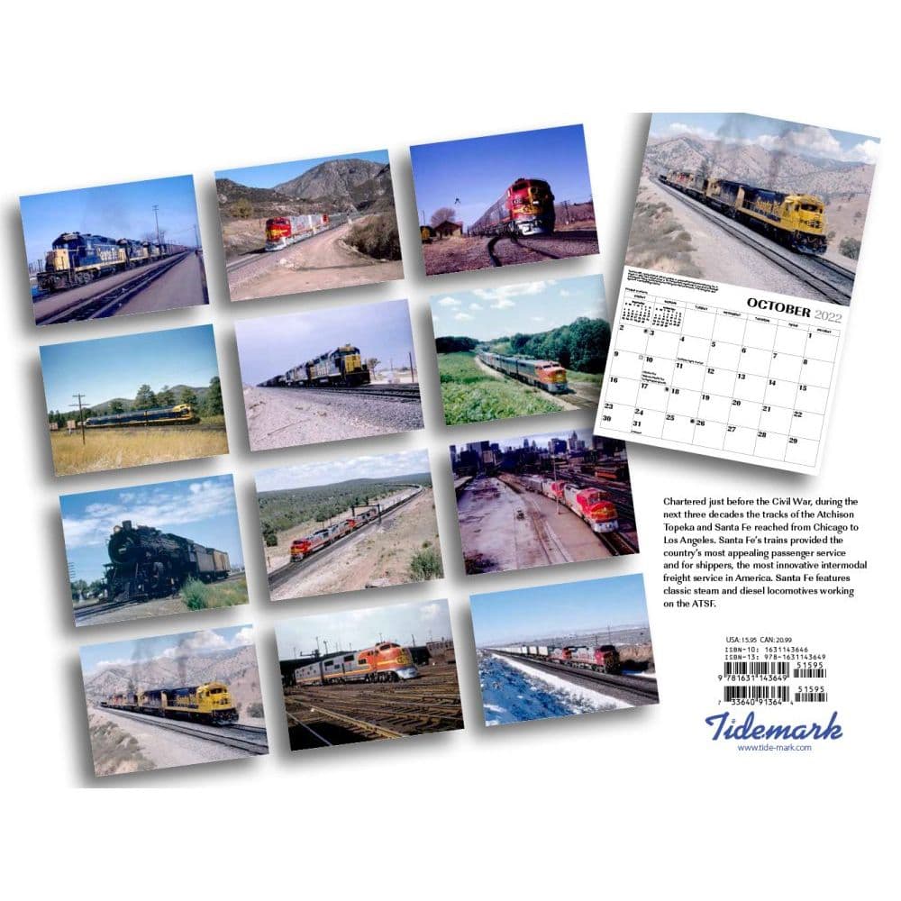 Trains Sante Fe Railroad 2022 Wall Calendar - Calendars.com