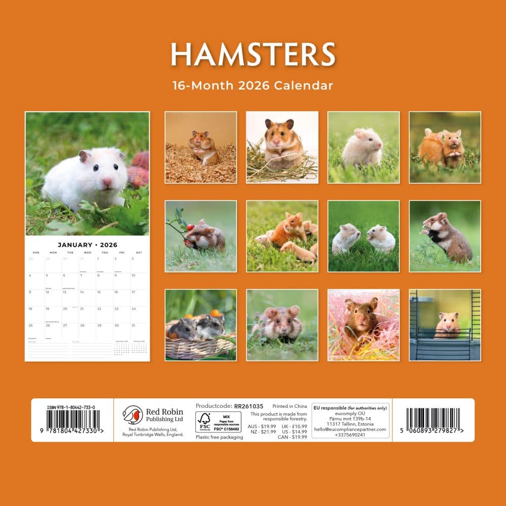 Hamsters 2026 Wall Calendar First Alternate Image
