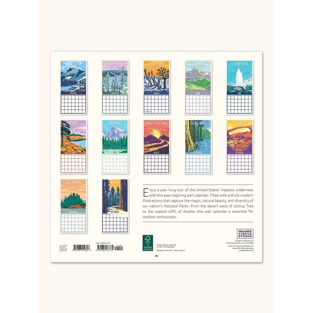 National Parks 2025 Wall Calendar First Alternate Image width=&quot;1000&quot; height=&quot;1000&quot;