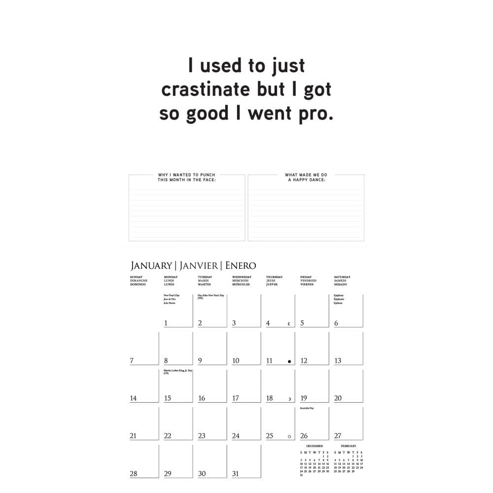 Punch Today in the Face 2024 Wall Calendar Second Alternate Image width=&quot;1000&quot; height=&quot;1000&quot;